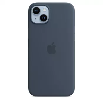 Silicone Case Cover Apple iPhone 14 Plus MagSafe Storm Blue