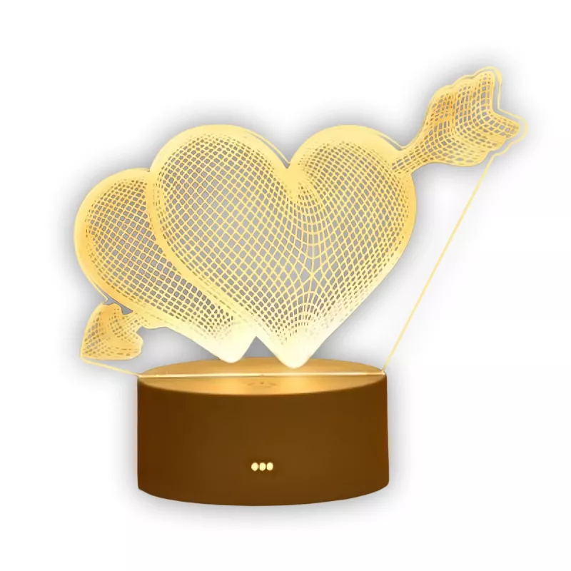 Nachtlampe Extralink HOME 3D Optische Täuschung 'Pierced Hearts' USB Nachttischlampe