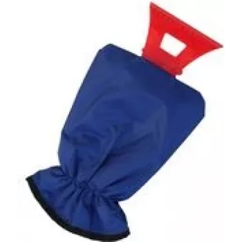 Eiskratzer mit Handschuh IWH Modell 007423, wasserabweisender blauer Handschuh, elastische Stulpe, Länge 310 mm, 1 Stück