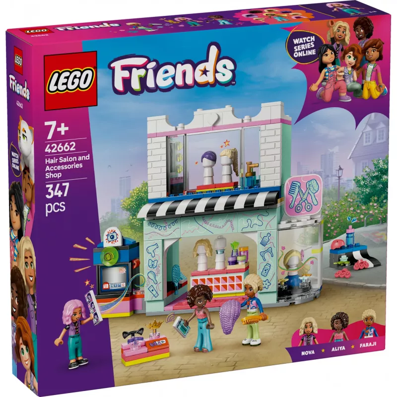 LEGO Friends Spielset Friseursalon und Dekorationsladen 42662 – Mini-Puppen, Salonszene, Zubehör
