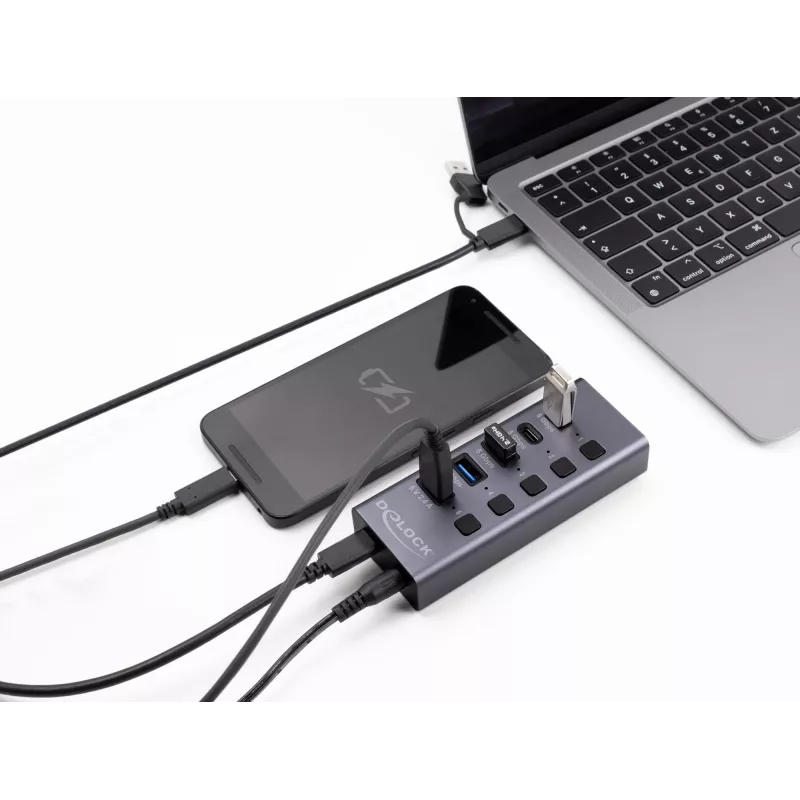 USB Hub Delock 64248 5 Gbit/s 2 x Typ-A 2 x Typ-C 1 Schnellladeanschluss