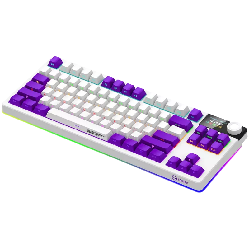 LORGAR KBP70TKLW, Drahtlose TKL Mechanische Gaming-Tastatur Pro, Weiß, EN-Layout