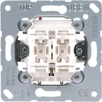 Taster JUNG 535 U, 1-polig (1P), 250 V AC, 10 A, kabelgebunden, metallic white