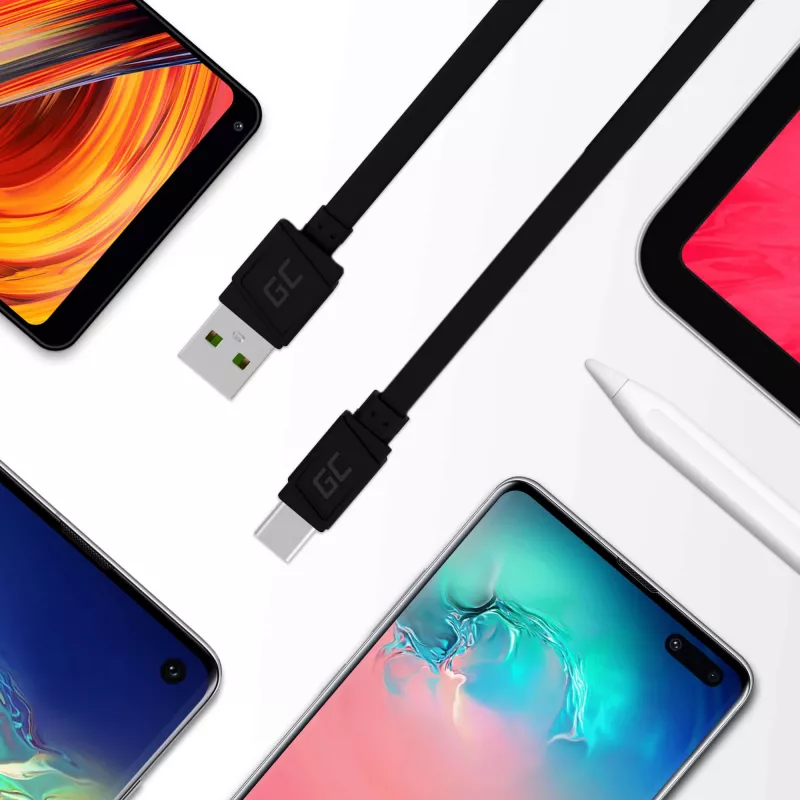 USB-A-auf-USB-C-Kabel Grün Cell KABGC03 — 0,25 m, Schwarz, 480 Mbit/s