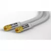 Goobay SAT-Antennenkabel (135 dB Typ), 4-fach geschirmt, 5 m, Weiß - vergoldet, F-Stecker > F-Stecker (70644)