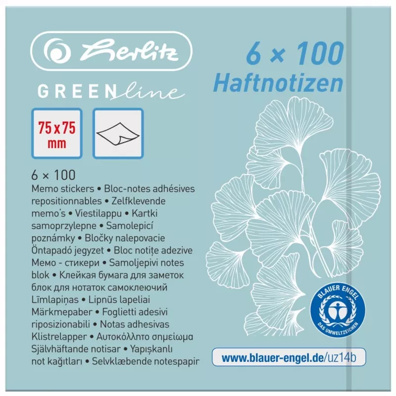 Notizpapier Rechteckig Herlitz 50033430 Blau Grün Gelb