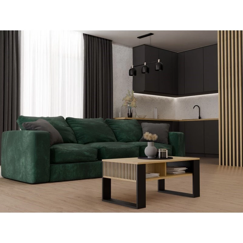 top e shop STOLIK KAWOWY ŁAWA MODERN 2P schlank Dąb Artisan schwarze Lamellen