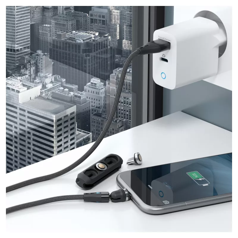 USB-Kabel RealPower MagneticCharge3 2m USB A Schwarz