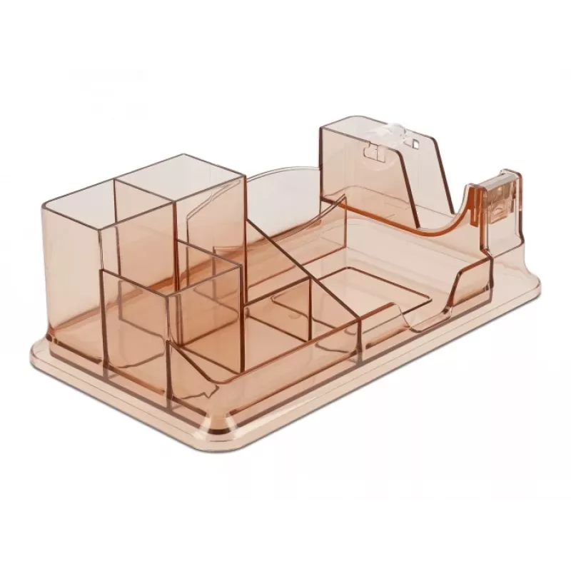 Schreibtisch-Organizer DeLOCK 18341 Transparent Braun Kunststoff 145x250x85mm