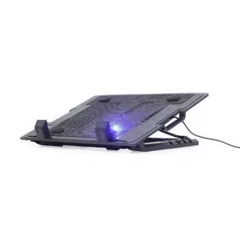 Laptop-Kühlpad Gembird NBS-1F17T-01, für Bildschirme bis 17 Zoll, 1×15 cm Lüfter, USB 2.0, 370×265×33 mm, 350 mA, schwarz