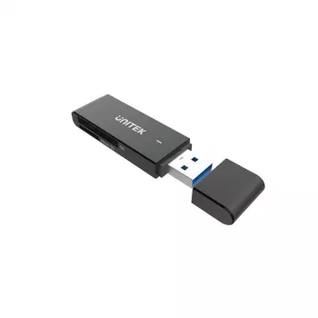 Kartenleser Unitek Y-9327A USB 3.2 Gen 1 Typ-A — MicroSD/SD, 2 Steckplätze, 5000 Mbit/s, schwarz