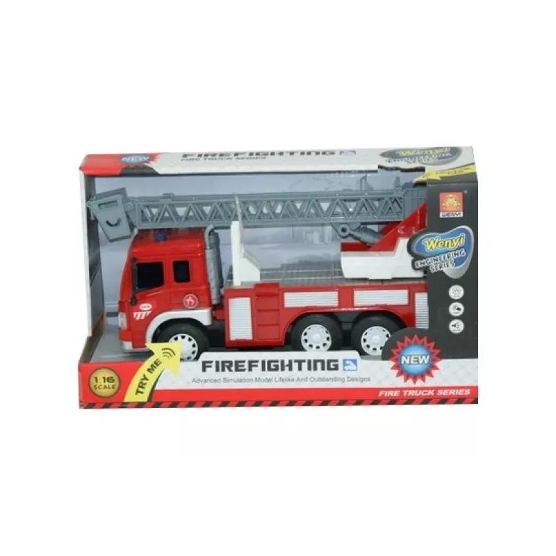 Madej Feuerwehr-Spielzeug mit Sound und Licht Modell 071925 — mechanisches Spielzeugfahrzeug