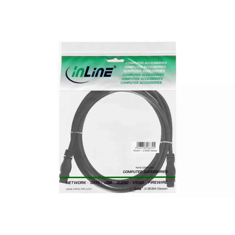 FireWire-800-Kabel InLine 39902 1,8 m Stecker/Stecker Schwarz
