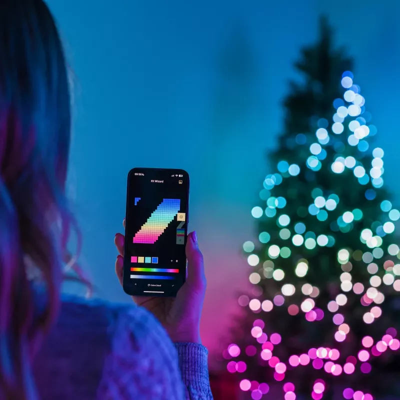 Twinkly Candies LED-Weihnachtsbaumlichter TWKP100RGB-T 6 m 100 perlenförmige Lichter