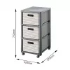 Aufbewahrungseinheit Rotho Country 3 Schubladen Cappuccino/Anthrazit, Technopolymer, 712×325×375 mm