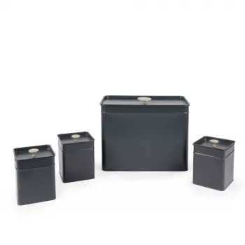 Küchen-Aufbewahrungsdosenset Salter BW126131EU7 4-teilig, luftdichte Metall- und Kunststoffdosen