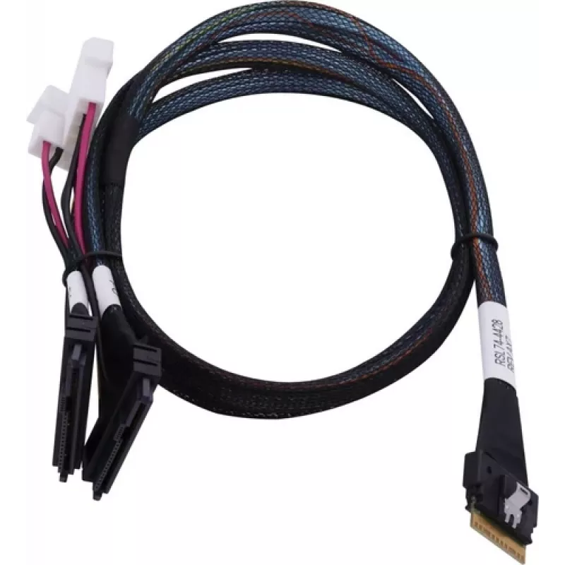SAS-Kabel ADAPTEC Microchip Technology 2305500-R SlimSAS ×8 auf 2×2SFF-8639 U.2, 0,8 m, schwarz