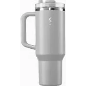 Isolierbecher Lurch Big Cup Jura Grau 1,2 l doppelwandiger Vakuum-Edelstahl, Strohhalm, 12 h Wärmespeicherung