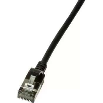 LogiLink CQ9033S RJ45 Netzwerkkabel, Patchkabel CAT 6a U/FTP 1,00 m schwarz, extrem dünn, flammwidrig