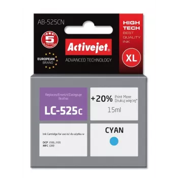 Tintenpatrone ActiveJet AB-525CN kompatibel für Brother, Cyan, Hohe (XL) Reichweite, 15 ml