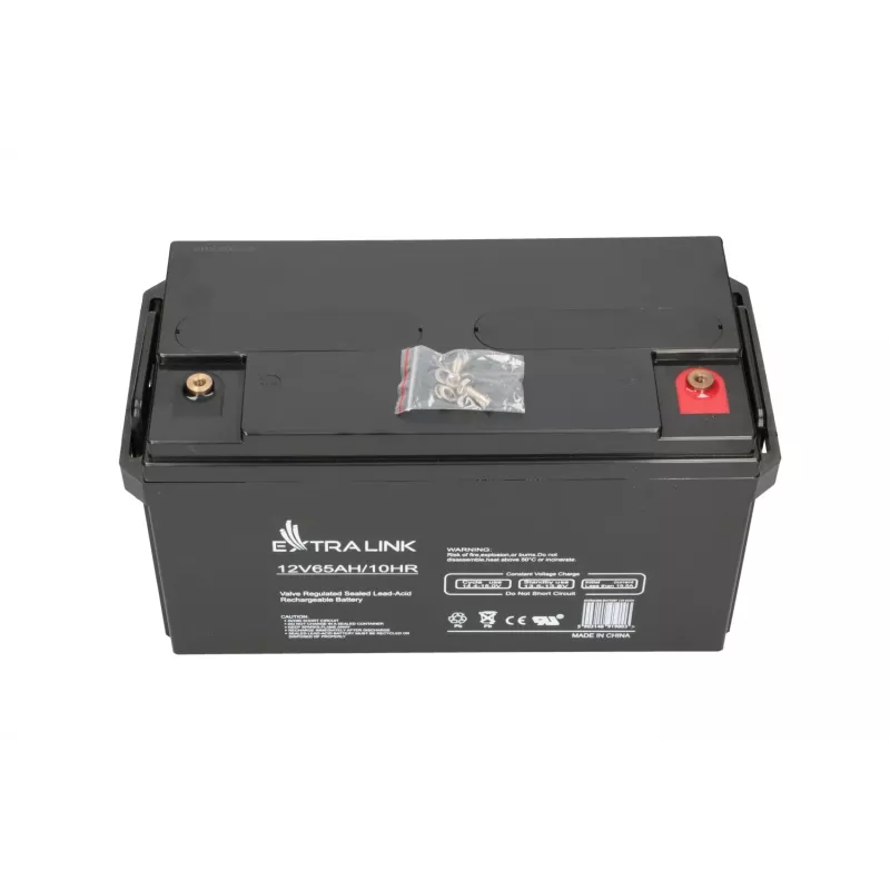 Versiegelte Blei-Säure-Batterie Extralink Akkumulator AGM 12V 65Ah, VRLA, schwarz, 1 Stück