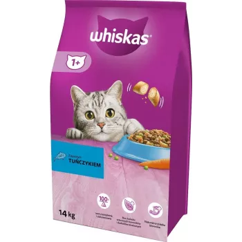 Trockenfutter für Katzen Whiskas Adult Thunfisch 14 kg, Alleinfuttermittel, Protein 30,8 % Fett 12 %