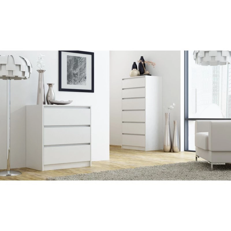 Kommode Top e Shop K3 BIEL, 3 Schubladen, weiß, Spanplatte, 700×430×780 mm