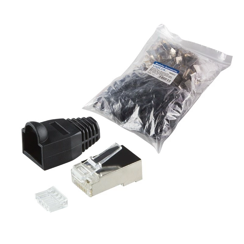 Drahtverbinder RJ45 LogiLink MP0022 Schwarz Transparent
