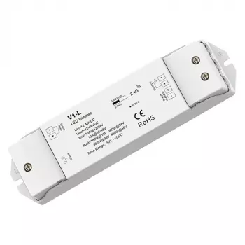 V1-L nuolatinės įtampos valdiklis 12-48V, 1x15A, Push-Dimm