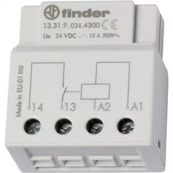 Finder-Relais für UP-Dose oder Schalterdose 13.31.9.024.4300 24 V/DC 1 Schließer 12 A 250 V/AC (13.31.9.024.4300)