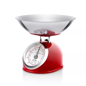 Mechanische Küchenwaage ETA ETA577790030 — 5 kg Kapazität, 25 g Genauigkeit, Edelstahl-Oberfläche, weißes Gehäuse