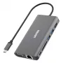 UNITEK uHUB O8+ Kabelgebundener USB 3.2 Gen 1 Type-C Hub, Grau, 100W Power Delivery