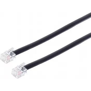 S/CONN 3m RJ12 Schwarz Transparent ShiverPeaks