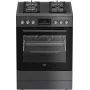 Einbau-Gaskochfeld mit Elektrobackofen BEKO FBM62330GADSN 60 cm, grau, Energieeffizienzklasse A
