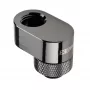 XSPC Rotary 14mm Offset G1/4 Fitting, Chrom Schwarz - abgewinkelter Drehverbinder für Wasserkühlung