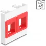 DELOCK Easy 45 Modul 2x Keystone-Halterungen 45x45 mm weiß/rot