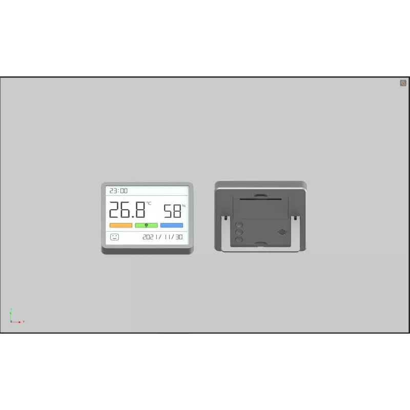 Kombinierter Hygrometer, Thermometer und Uhr MOVA MTHM01 – digitale Inneneinheit zur Messung der relativen Luftfeuchtigkeit und Temperatur, kompakt für Schreibtisch, Regal oder Wand