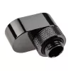 XSPC Rotary 14mm Offset G1/4 Fitting, Chrom Schwarz - abgewinkelter Drehverbinder für Wasserkühlung