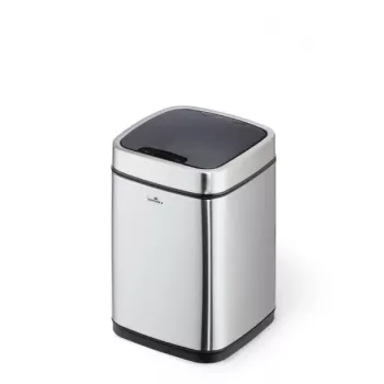 Mülleimer Langlebig NO TOUCH 6L Rechteckig Edelstahl Silber Schwarz
