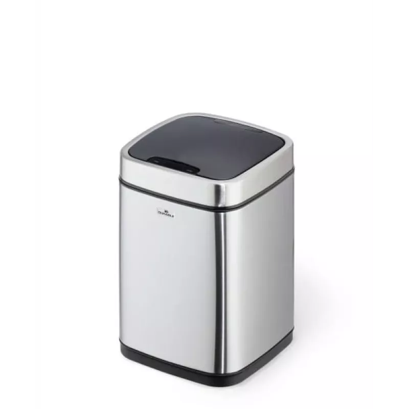 Mülleimer Langlebig NO TOUCH 6L Rechteckig Edelstahl Silber Schwarz