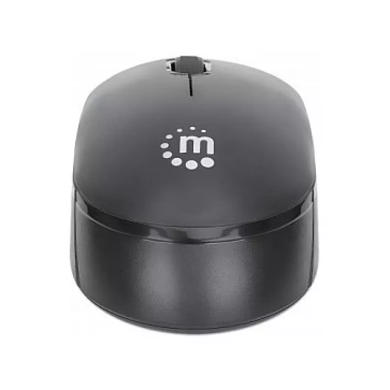 Manhattan Performance III Kabellose Maus, Schwarz, 1000 dpi, 2,4 GHz (bis zu 10 m), USB, optisch, beidhändig, drei Tasten mit Scrollrad, USB-Nano-Empfänger, AA-Batterie (nicht enthalten), reibungsarme Basis, drei Jahre Garantie