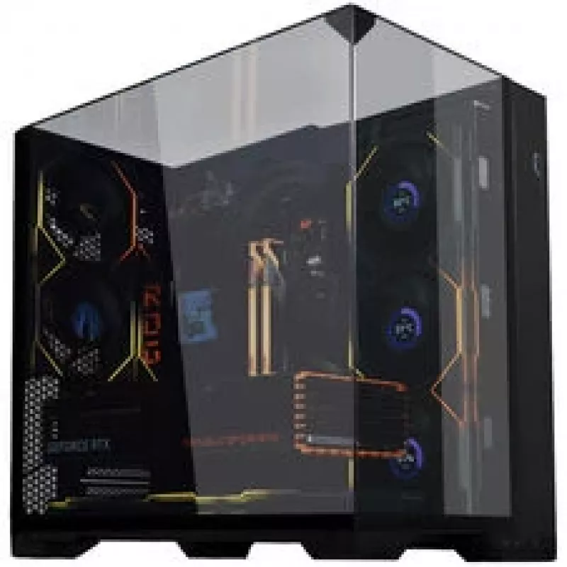 Lian Li O11 Vision Compact PC-Gehäuse Bundle + 3x UNI FAN SL-INF 120 Reverse Blade Lüfter - schwarz