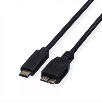 ROLINE - USB-Kabel - USB Typ C (M) auf Micro-USB Typ B (M) - 50 cm - Schwarz (11.02.9005)