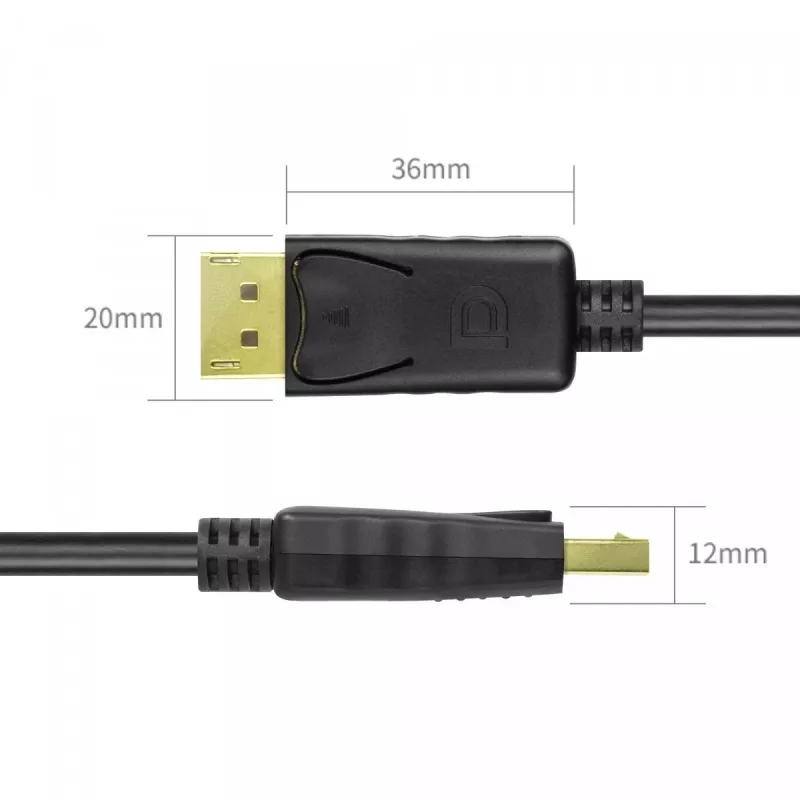 DisplayPort-Kabel Unitek Y-C609BK — 3 m, Stecker-auf-Stecker, schwarz