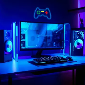 Kabelgebundenes USB-Gamepad MANTA SNL55MT mit Neonlichtern