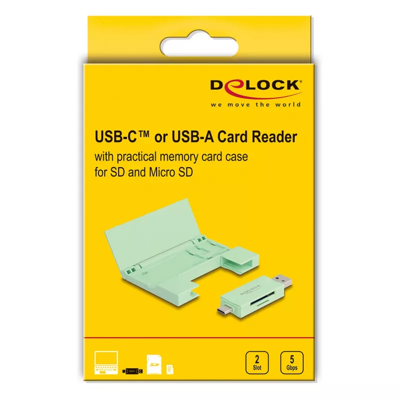 Kartenleser DeLOCK 91015 USB 3.2 Gen 1 Typ-A/Typ-C Mint