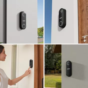 Reolink D340W - 5MP Video-Türklingel mit Gong, 2,4/5 GHz WLAN, Personenerkennung, Zwei-Wege-Audio, kompatibel mit NVRs