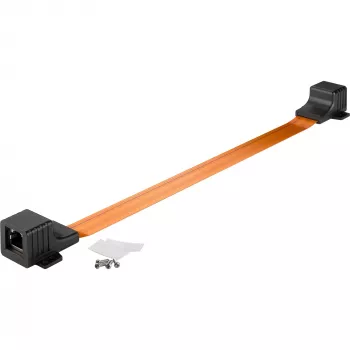 Fensterdurchführung Ultra-schlank, RJ45, Kabel schwarz/Kupfer, 30 cm