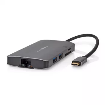 Nedis USB Multi-Port-Adapter USB 3.2 Gen1 7-in-1 - USB-C™ Stecker, HDMI™ Ausgang, Micro SD, RJ45 Buchse, SD, USB-C™ Buchse, 3x USB-A Buchse, 5 Gbps (CCBW64240AT02)