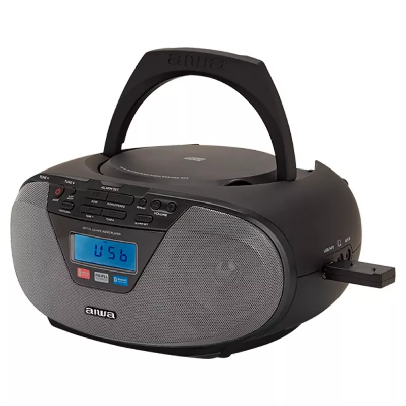 Audio-Mikrosystem Aiwa BBTU-400BK, CD/MP3/FM-PLL/BT-Player (Schwarz)
